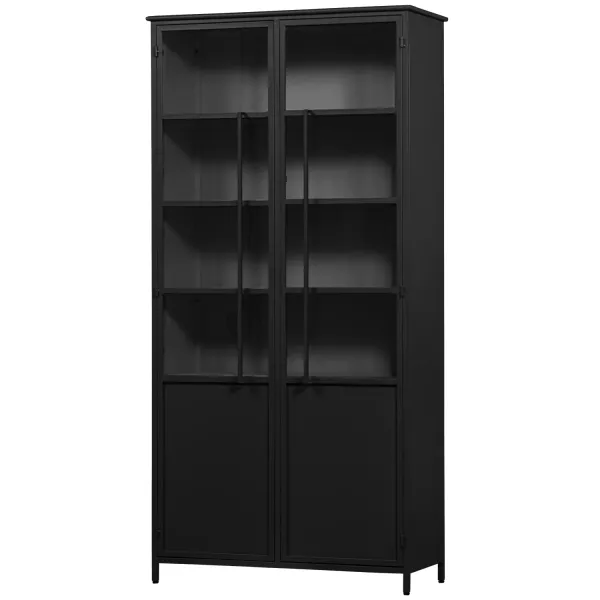 Exhibit XL 2-deurs vitrinekast metaal zwart